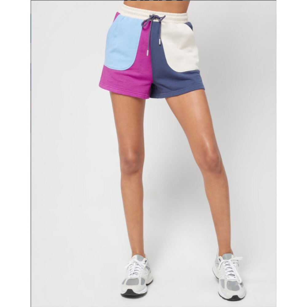 NWT L*SPACE Women's Slate Colorblock Don't Sweat It High Waisted Short Sz XS - Picture 2 of 7